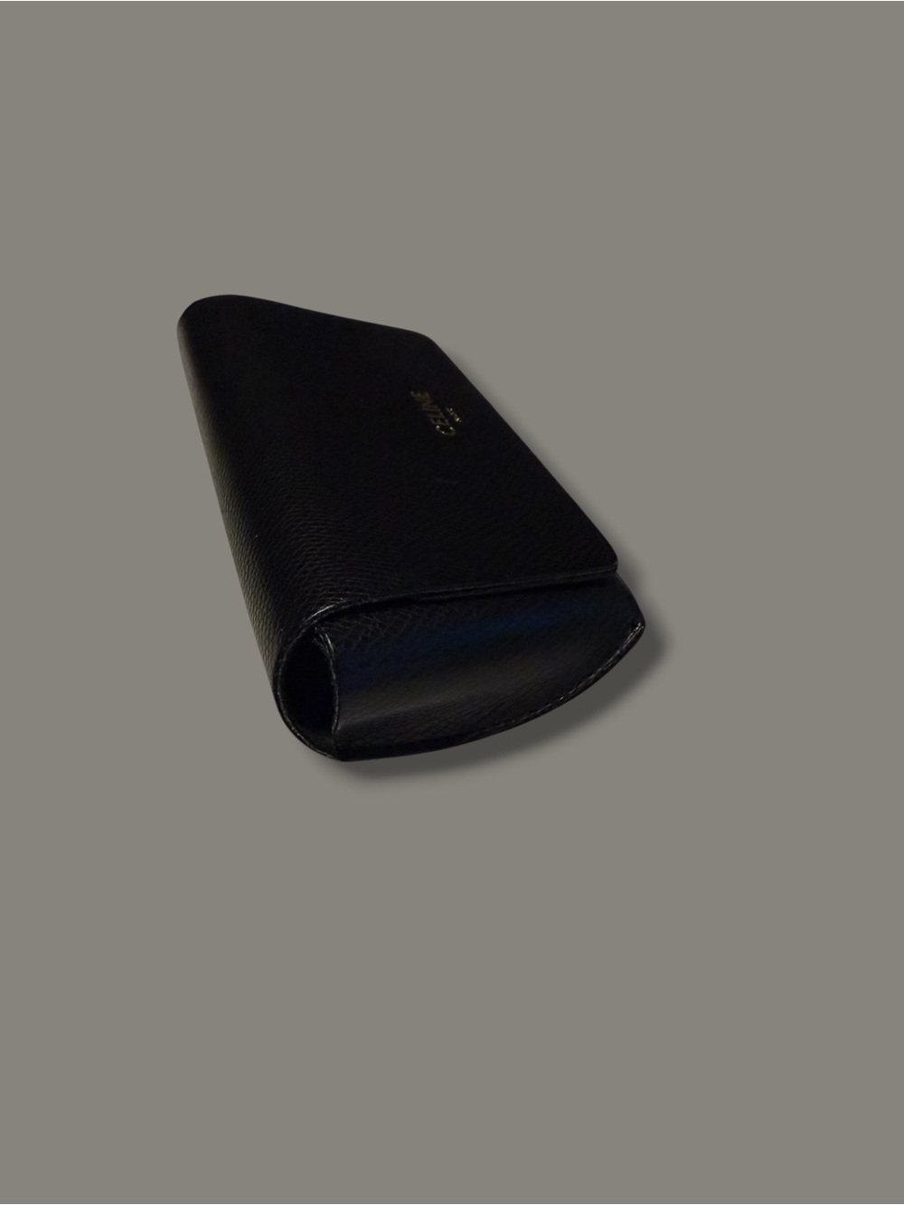 Celine Black Textured Leather Sunglasses Case with Logo - Picture 2 of 6